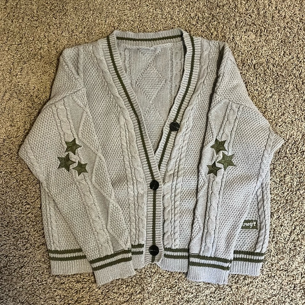 Grey Taylor Swift cardigan, size= m/l